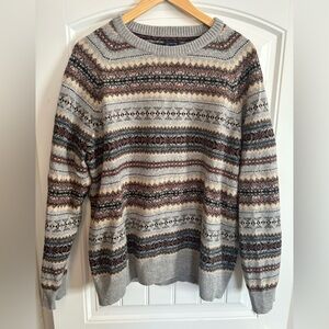 JCrew Men's Gray Patterned Sweater
